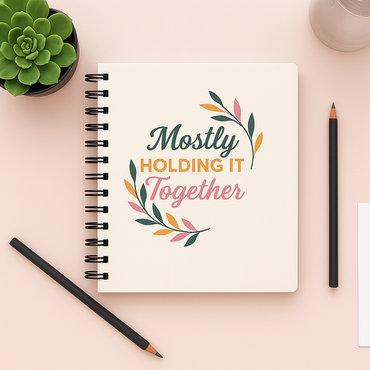 Mostly Holding It Together™ Spiral Journal Daily Planner, Gratitude & Self-Care Notebook